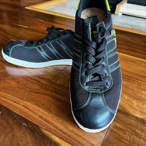 Adidas Black and Green Sneakers with Classic Design